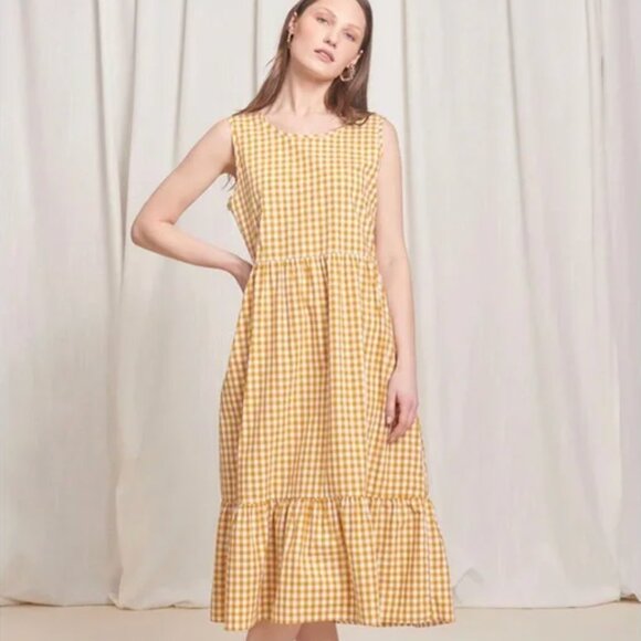Tradlands Dresses & Skirts - Tradlands Birdie Sleeveless Dress, Gingham Marigold